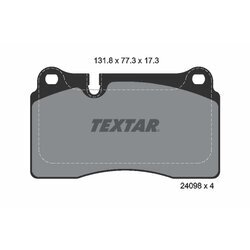 Sada brzdových platničiek kotúčovej brzdy TEXTAR 2409801