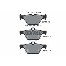 Sada brzdových platničiek kotúčovej brzdy TEXTAR 2215801