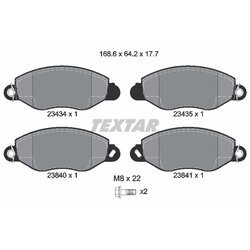 Sada brzdových platničiek kotúčovej brzdy TEXTAR 2343401