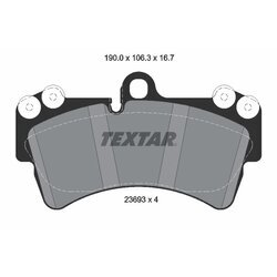 Sada brzdových platničiek kotúčovej brzdy TEXTAR 2369302