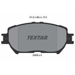 Sada brzdových platničiek kotúčovej brzdy TEXTAR 2392801