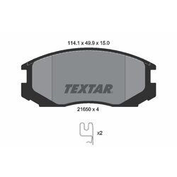 Sada brzdových platničiek kotúčovej brzdy TEXTAR 2165001