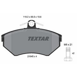 Sada brzdových platničiek kotúčovej brzdy TEXTAR 2194503