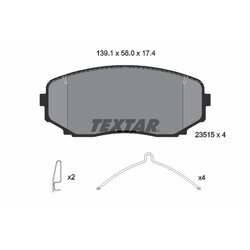 Sada brzdových platničiek kotúčovej brzdy TEXTAR 2351503