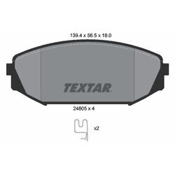 Sada brzdových platničiek kotúčovej brzdy TEXTAR 2480501