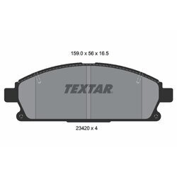 Sada brzdových platničiek kotúčovej brzdy TEXTAR 2342004