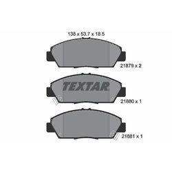Sada brzdových platničiek kotúčovej brzdy TEXTAR 2187901
