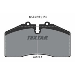 Sada brzdových platničiek kotúčovej brzdy TEXTAR 2095302