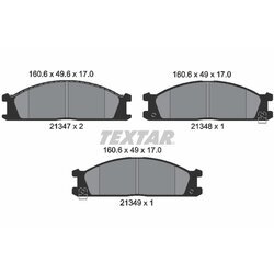 Sada brzdových platničiek kotúčovej brzdy TEXTAR 2134702