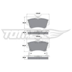 Sada brzdových platničiek kotúčovej brzdy TOMEX Brakes TX 14-97