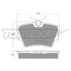 Sada brzdových platničiek kotúčovej brzdy TOMEX Brakes TX 13-09