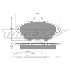 Sada brzdových platničiek kotúčovej brzdy TOMEX Brakes TX 13-45