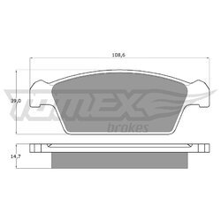 Sada brzdových platničiek kotúčovej brzdy TOMEX Brakes TX 10-75