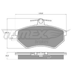 Sada brzdových platničiek kotúčovej brzdy TOMEX Brakes TX 10-63