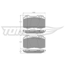 Sada brzdových platničiek kotúčovej brzdy TOMEX Brakes TX 12-81