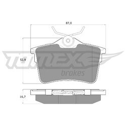 Sada brzdových platničiek kotúčovej brzdy TOMEX Brakes TX 16-26