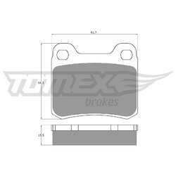 Sada brzdových platničiek kotúčovej brzdy TOMEX Brakes TX 10-371