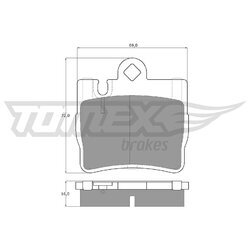 Sada brzdových platničiek kotúčovej brzdy TOMEX Brakes TX 12-87