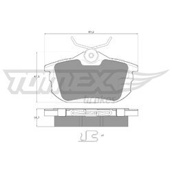 Sada brzdových platničiek kotúčovej brzdy TOMEX Brakes TX 13-07
