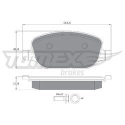 Sada brzdových platničiek kotúčovej brzdy TOMEX Brakes TX 17-70