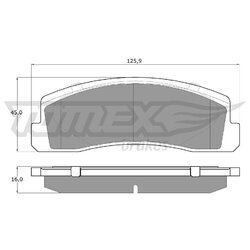 Sada brzdových platničiek kotúčovej brzdy TOMEX Brakes TX 12-16