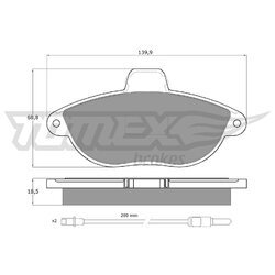 Sada brzdových platničiek kotúčovej brzdy TOMEX Brakes TX 13-35