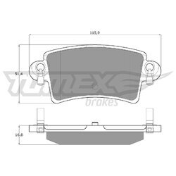 Sada brzdových platničiek kotúčovej brzdy TOMEX Brakes TX 13-52