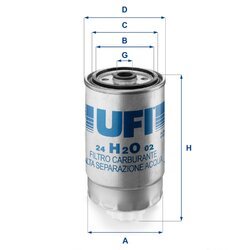Palivový filter UFI 24.H2O.02