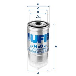 Palivový filter UFI 24.H2O.07
