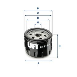 Olejový filter UFI 23.118.00