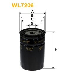Olejový filter WIX FILTERS WL7206
