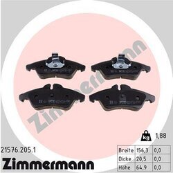 Sada brzdových platničiek kotúčovej brzdy ZIMMERMANN 21576.205.1