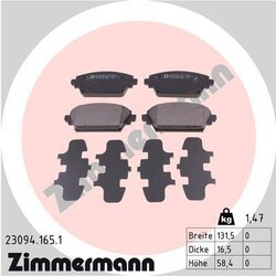 Sada brzdových platničiek kotúčovej brzdy ZIMMERMANN 23094.165.1