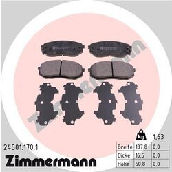 Sada brzdových platničiek kotúčovej brzdy ZIMMERMANN 24501.170.1