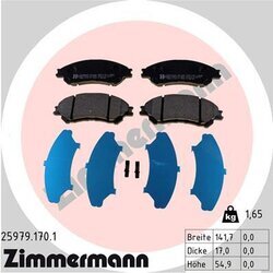 Sada brzdových platničiek kotúčovej brzdy ZIMMERMANN 25979.170.1