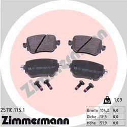 Sada brzdových platničiek kotúčovej brzdy ZIMMERMANN 25110.175.1