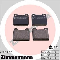 Sada brzdových platničiek kotúčovej brzdy ZIMMERMANN 21035.155.1