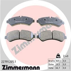 Sada brzdových platničiek kotúčovej brzdy ZIMMERMANN 22791.205.1
