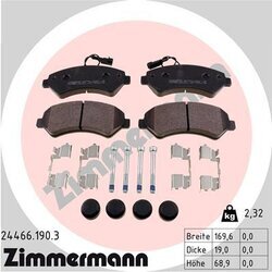 Sada brzdových platničiek kotúčovej brzdy ZIMMERMANN 24466.190.3