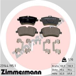 Sada brzdových platničiek kotúčovej brzdy ZIMMERMANN 23144.195.1