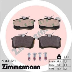 Sada brzdových platničiek kotúčovej brzdy ZIMMERMANN 20961.152.1