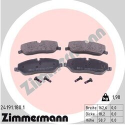 Sada brzdových platničiek kotúčovej brzdy ZIMMERMANN 24191.180.1