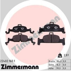Sada brzdových platničiek kotúčovej brzdy ZIMMERMANN 22402.160.1