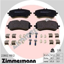 Sada brzdových platničiek kotúčovej brzdy ZIMMERMANN 22802.190.2
