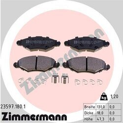 Sada brzdových platničiek kotúčovej brzdy ZIMMERMANN 23597.180.1