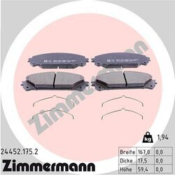 Sada brzdových platničiek kotúčovej brzdy ZIMMERMANN 24452.175.2