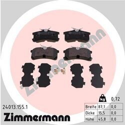 Sada brzdových platničiek kotúčovej brzdy ZIMMERMANN 24013.155.1