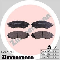 Sada brzdových platničiek kotúčovej brzdy ZIMMERMANN 24062.170.1