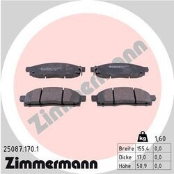 Sada brzdových platničiek kotúčovej brzdy ZIMMERMANN 25087.170.1