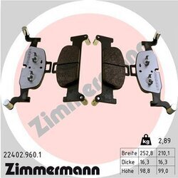 Sada brzdových platničiek kotúčovej brzdy ZIMMERMANN 22402.960.1